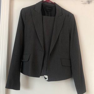 BCBG Grey and White Pinstriped Suite